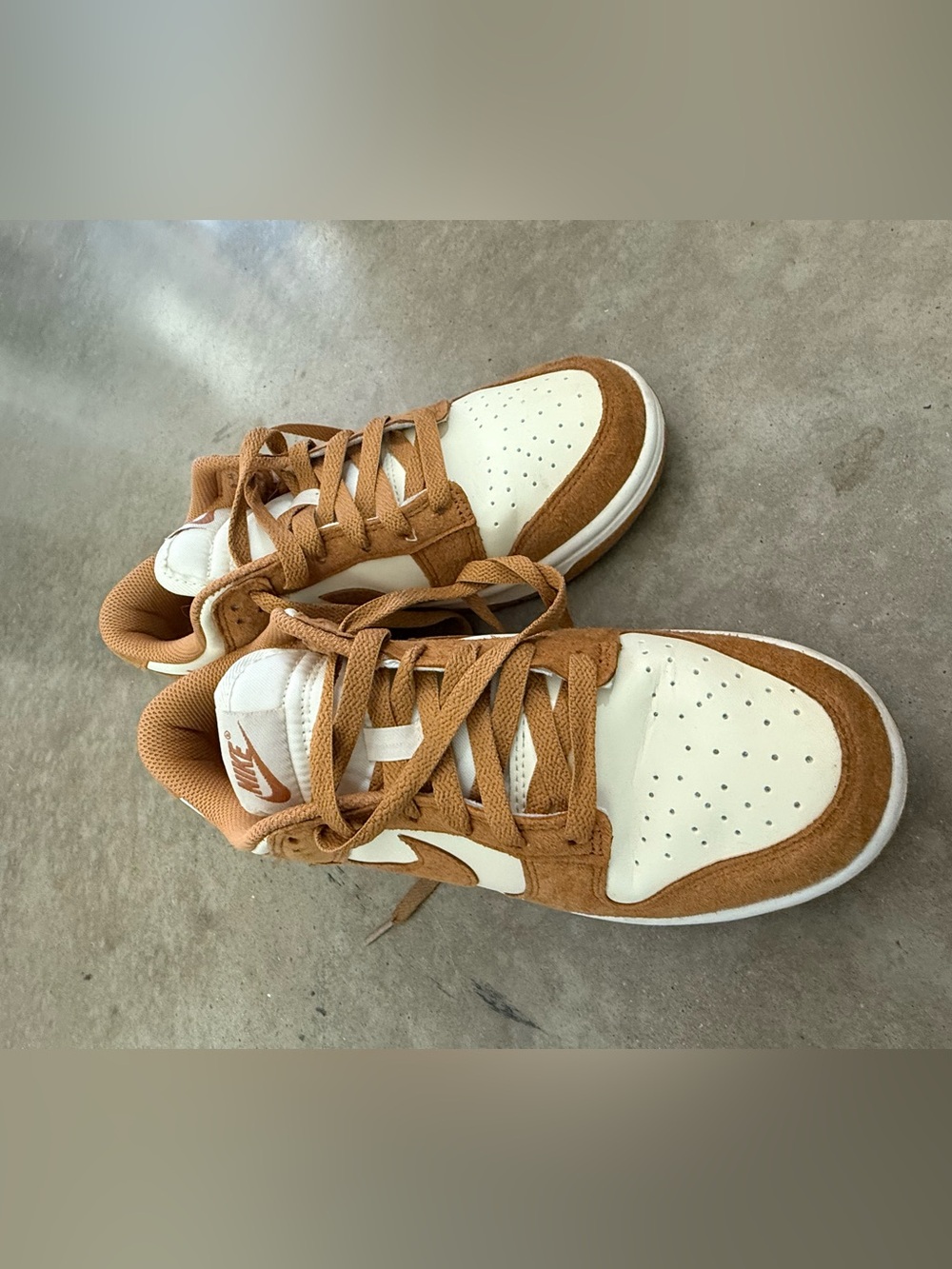 Nike Women’s Low-Top Sneakers - Tan & Cream Suede - Picture 2 of 3